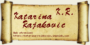 Katarina Rajaković vizit kartica